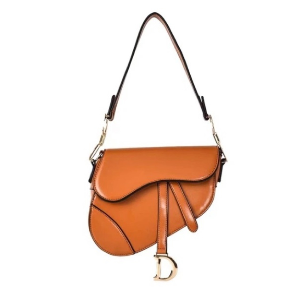 Designer style brown saddle bag purse women’s classic handbag